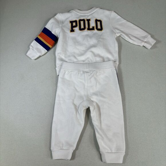Ralph Lauren Baby Boys Logo Fleece Sweatshirt & Jogger Pants 2-Piece Set Sz 12M - Picture 2 of 8